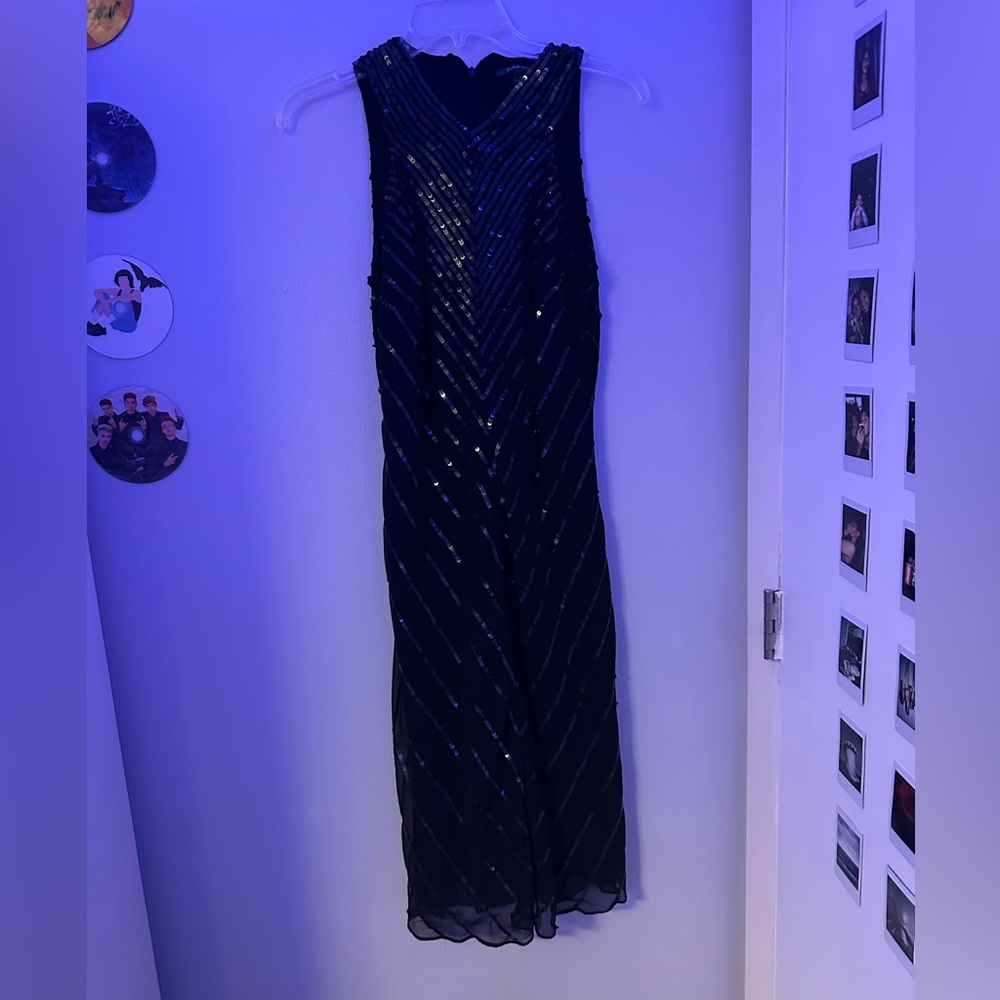 Ralph Lauren Sequin Midi Cocktail Dress